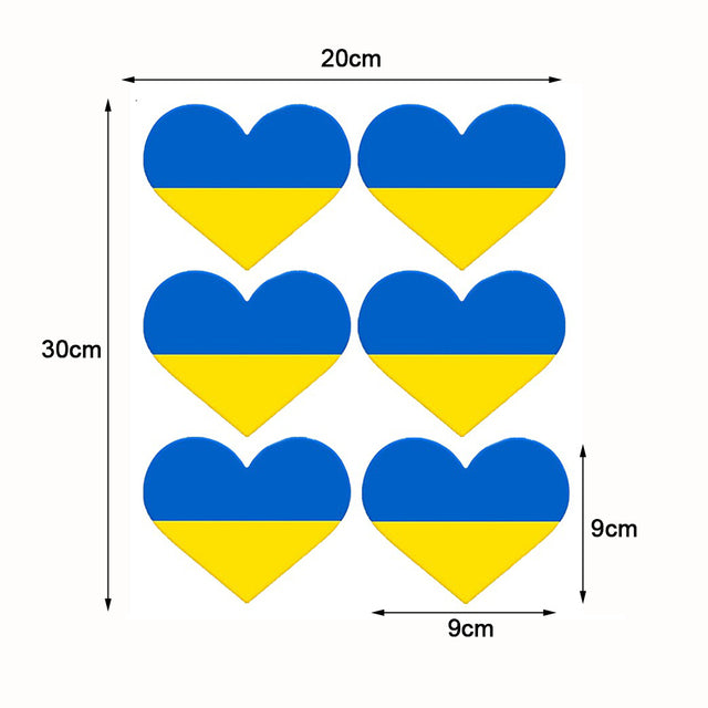 Ukraine Heart-shaped Car Stickers Decals Motorcycle Trolley Case Decorative Stickers Ukrainian Car Accessories For Decoration