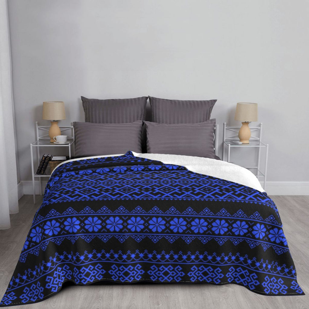 Vyshyvanka Ukrainian Embroidery Blanket Soft 3D Printed Flannel Ukraine Boho Bohemian Throw Blankets for Sofa Bedding Quilt