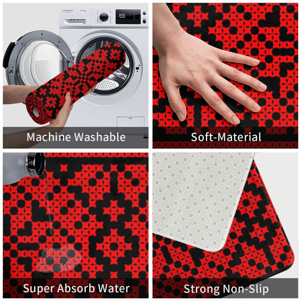 Ukrainian Embroidery Vyshyvanka Entrance Door Mat Bath Mat Rug Super Sj Kpop Leeteuk Korea Pop Art Blue Neon Black Green White