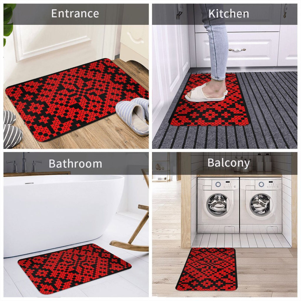 Ukrainian Embroidery Vyshyvanka Entrance Door Mat Bath Mat Rug Super Sj Kpop Leeteuk Korea Pop Art Blue Neon Black Green White