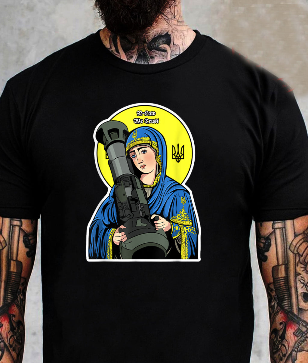 Saint Javelin NLA The Blessed Virgin Mary Mens T-Shirt. Premium Cotton Short Sleeve O-Neck Mens T Shirt New S-3XL