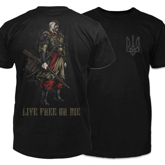 Live Free or Die. Ukraine Legendary Cossack Christian Warriors T-Shirt. Summer Cotton Short Sleeve O-Neck Mens T Shirt New S-3XL