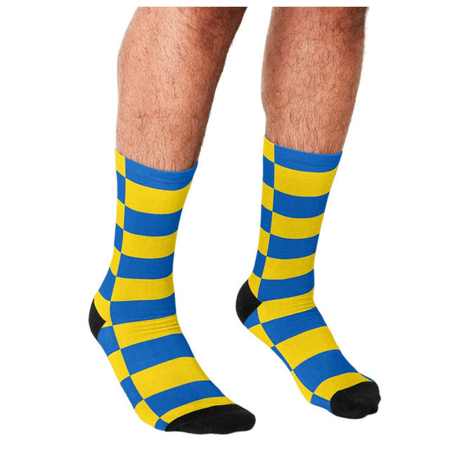 Men's Funny socks Flag of Ukraine Printed Socks harajuku Men Happy hip hop Novelty cute boys Crew ucrania Crazy Socks for men