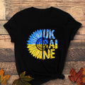sunflower printing Women Tee Shirt Printed Short Sleeve Ukrainian Flag T Shirt girl blusas Tops female Camisas Casual Blusas