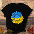 sunflower printing Women Tee Shirt Printed Short Sleeve Ukrainian Flag T Shirt girl blusas Tops female Camisas Casual Blusas