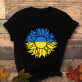 sunflower printing Women Tee Shirt Printed Short Sleeve Ukrainian Flag T Shirt girl blusas Tops female Camisas Casual Blusas