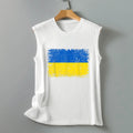 Ukraine flag Women Ukrainian Flag Print Tee Sleeveless Round Neck T Shirt Vest Tee female blusas girl Casual Tank Tops vestir