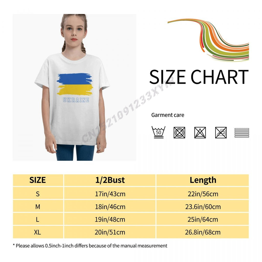 Youth Boy/Girl Ukraine Flag Cool Ukrainians Fans T-shirt Kids tshirt tee 100% Cotton T Shirt o-neck short sleeve Children