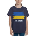 Youth Boy/Girl Ukraine Flag Cool Ukrainians Fans T-shirt Kids tshirt tee 100% Cotton T Shirt o-neck short sleeve Children