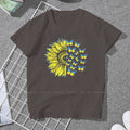 Ukrainian Sunflower Art Women Clothing  Graphic Female Tshirts Vintage Graphic Loose Tops Tee Kawaii Girls Streetwear